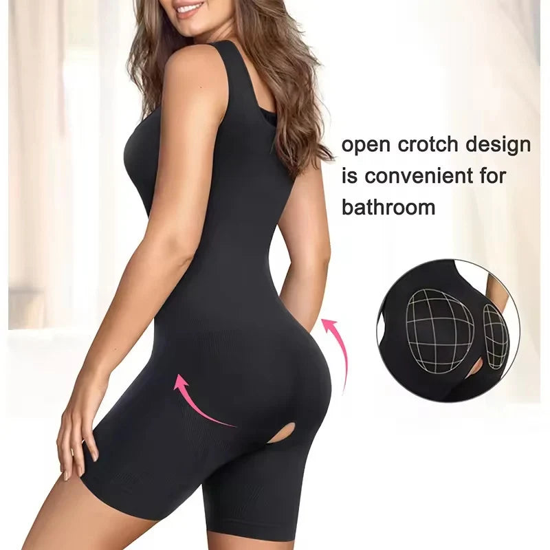 Plus Size Sleeveless Camisole Shapewear Bodysuit Tummy Control Butt Lifting Breast